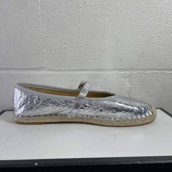 Michael Kors Lynn Metallic Leather Ballet Espadrille Flat Shoes Women's 8.5 M - Picture 2 of 10